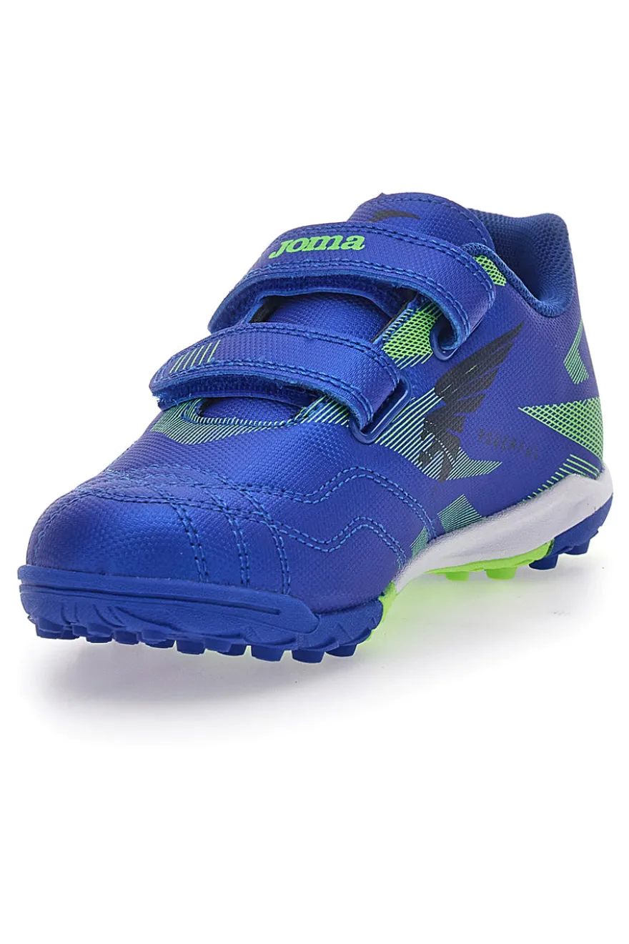 Scarpe da Calcio Blu Con Strappi in Velcro Joma Powerfull Jr 2504 Turf