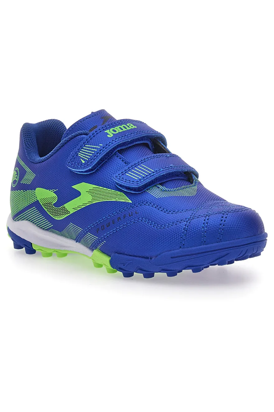 Scarpe da Calcio Blu Con Strappi in Velcro Joma Powerfull Jr 2504 Turf