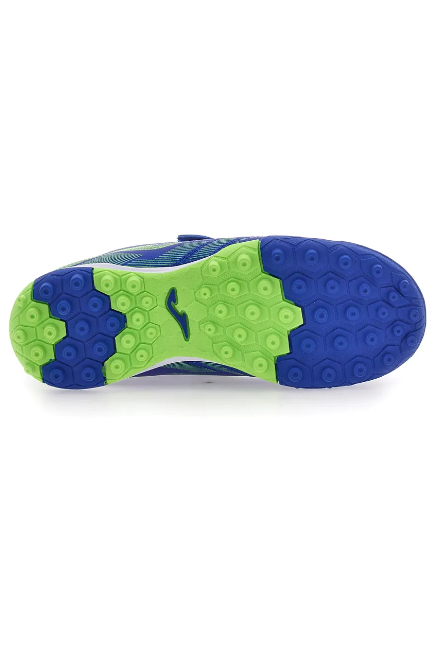 Scarpe da Calcio Blu Con Strappi in Velcro Joma Powerfull Jr 2504 Turf