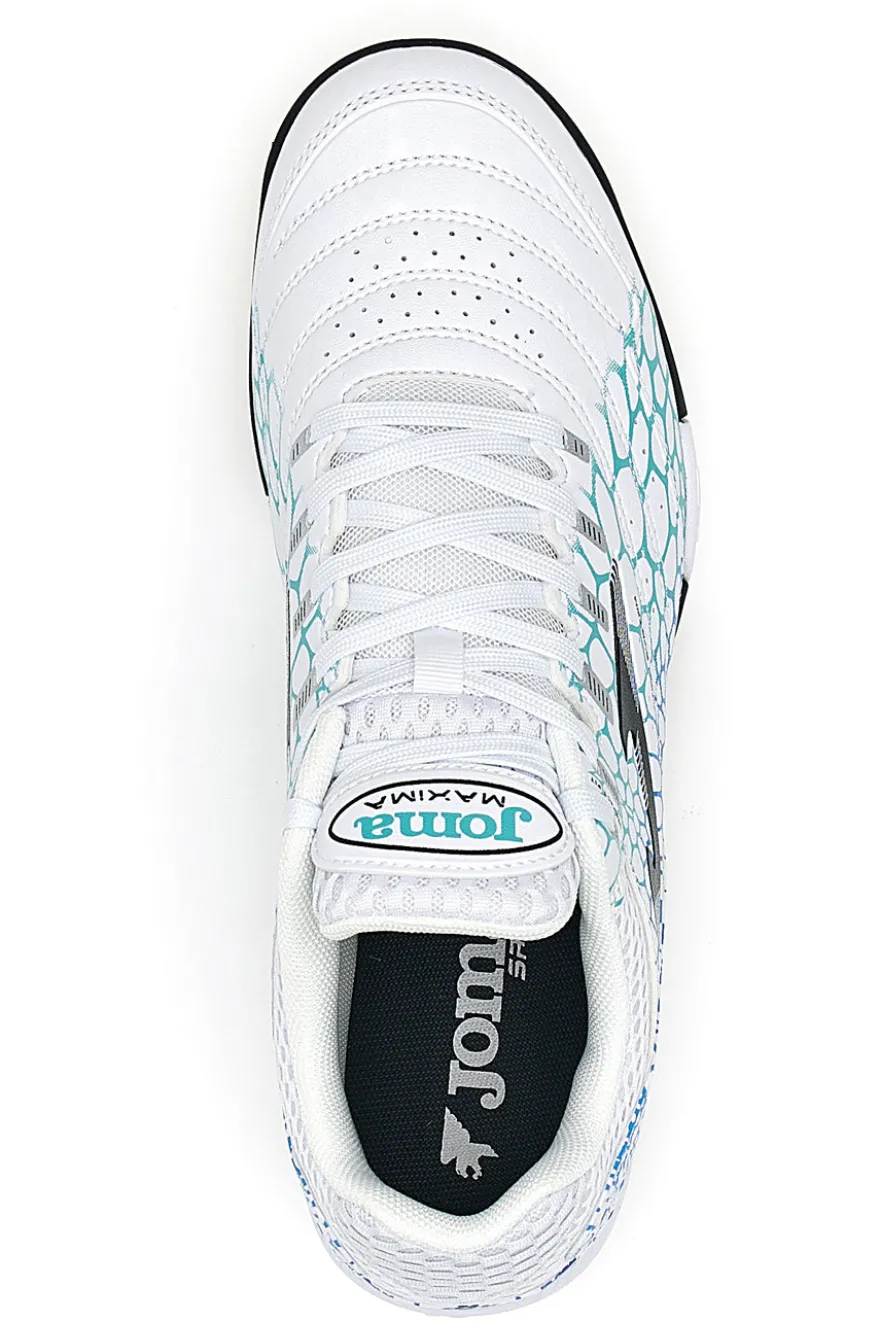 Scarpe da Calcio Indoor Bianco e Turchese JOMA MAXIMA 2527 Turf