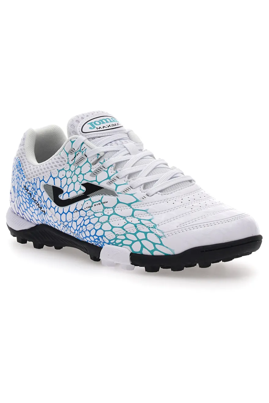 Scarpe da Calcio Indoor Bianco e Turchese JOMA MAXIMA 2527 Turf
