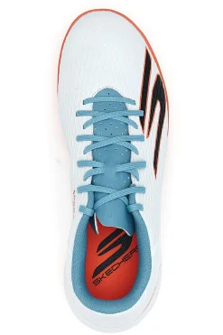 Scarpe da calcio indoor bianche con dettagli azzurri Skechers Club IC