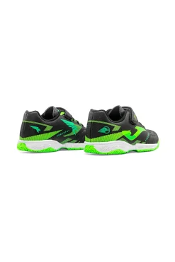 Scarpe da calcio indoor nere e verde fluo con strappo Joma POJS2601INV
