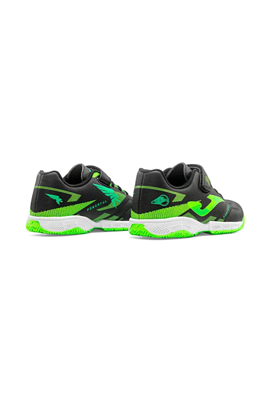 Scarpe da calcio indoor nere e verde fluo con strappo Joma POJS2601INV