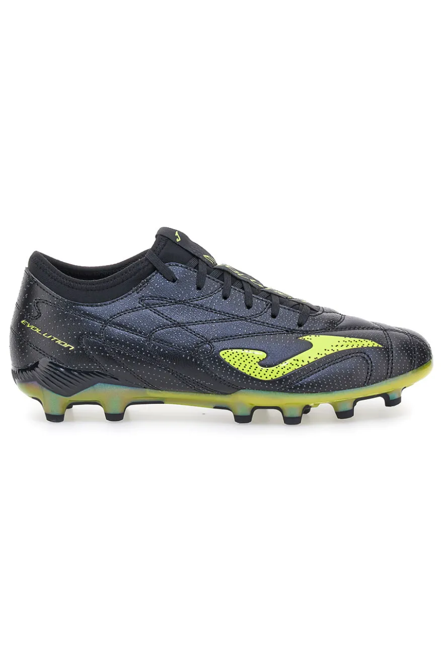 Scarpe da calcio nere con tacchetti FG e dettagli lime Joma Evolution 2531 Firm Ground