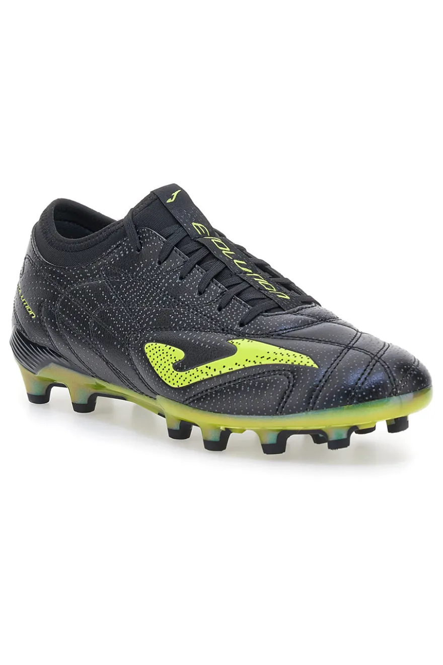Scarpe da calcio nere con tacchetti FG e dettagli lime Joma Evolution 2531 Firm Ground