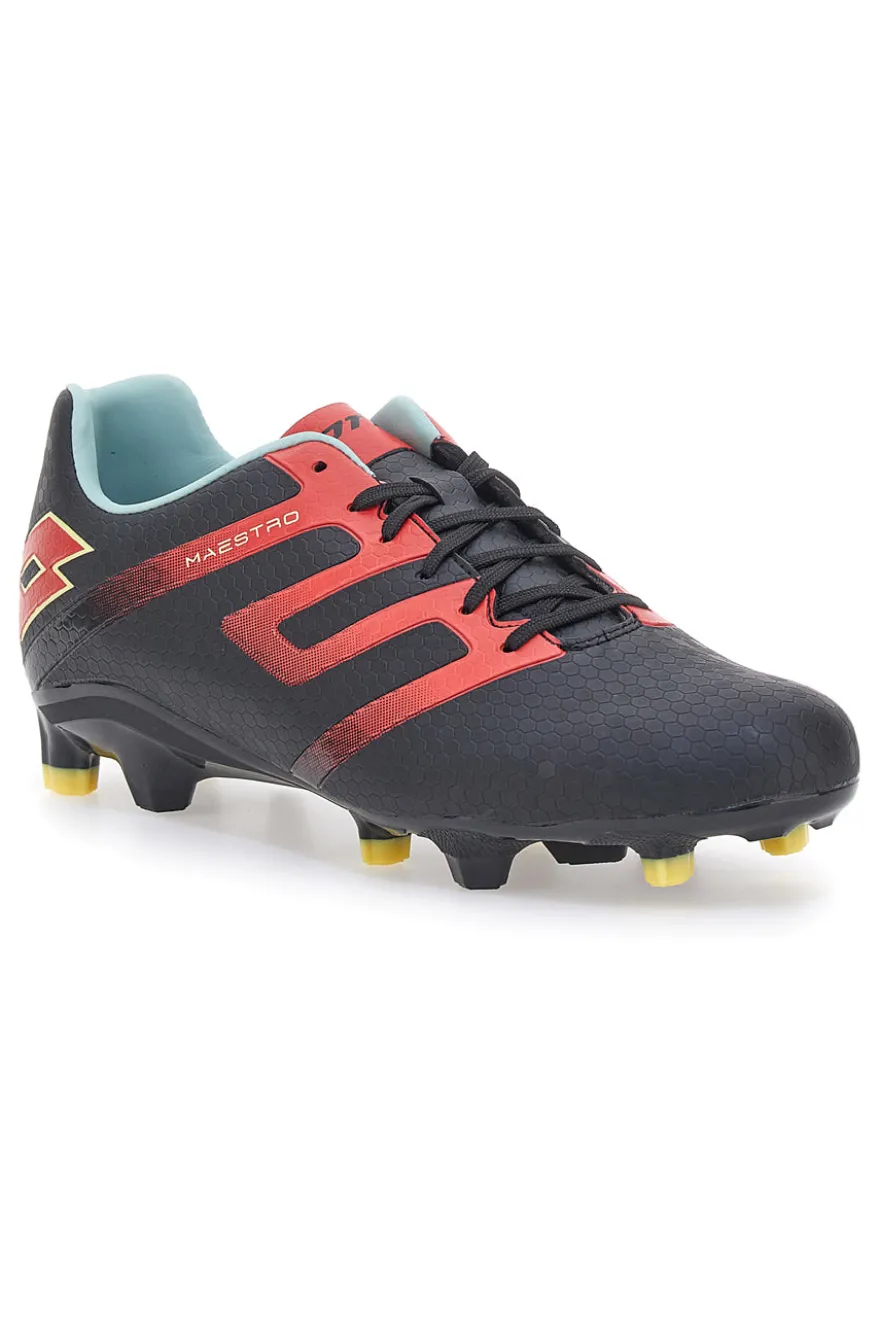 Scarpe da Calcio Nere e Rosse Lotto Maestro 700 V FG
