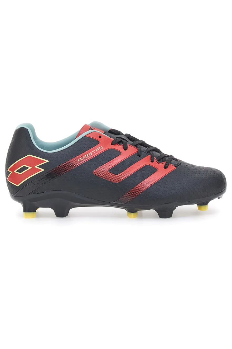 Scarpe da Calcio Nere e Rosse Lotto Maestro 700 V FG