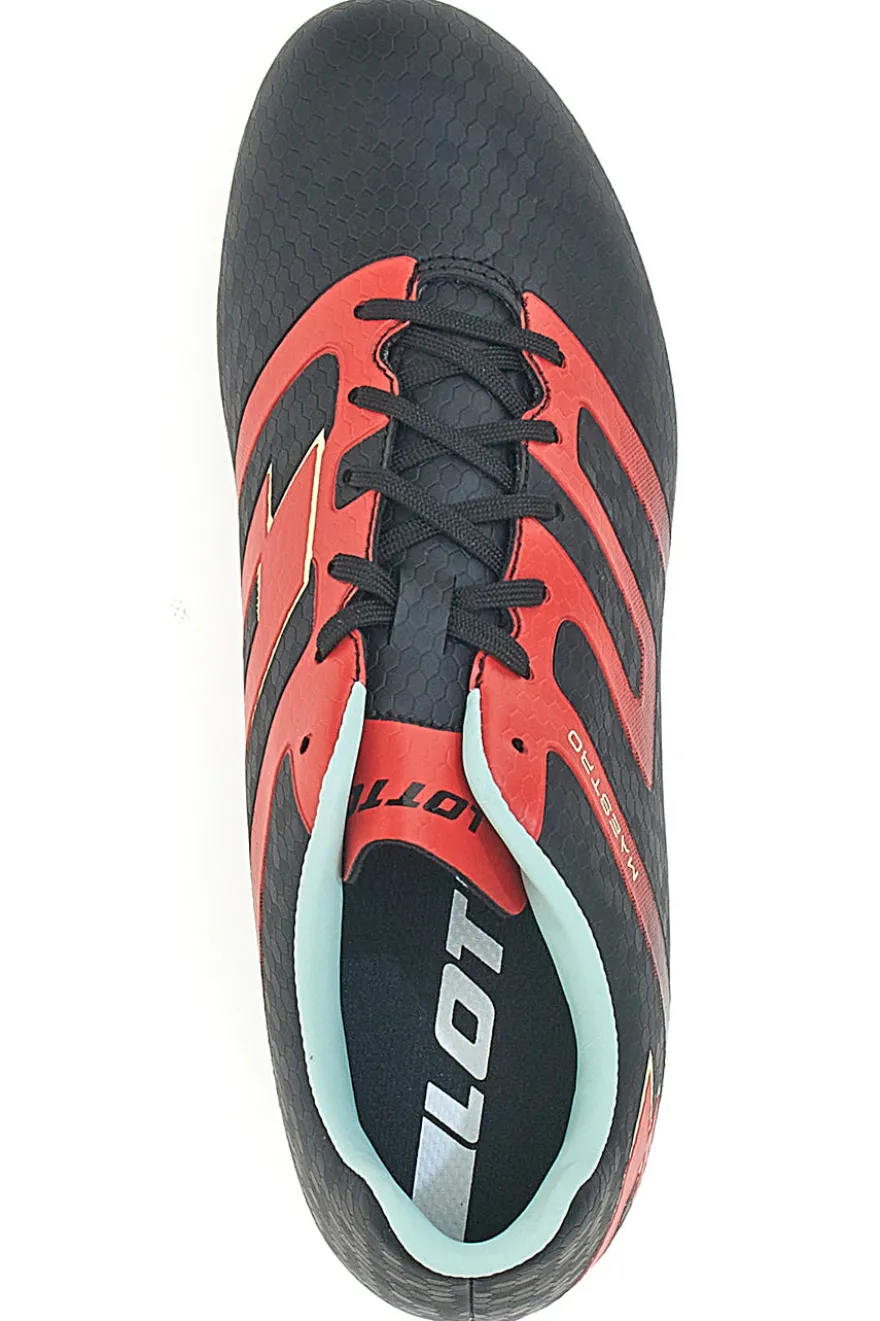 Scarpe da Calcio Nere e Rosse Lotto Maestro 700 V FG