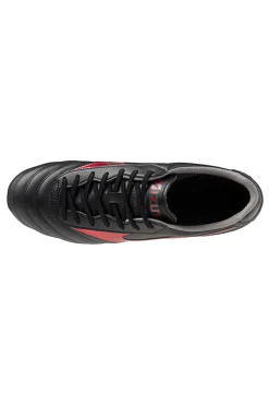 Scarpe da calcio nere e rosse con tacchetti avvitabili Mizuno Morelia II Club SI
