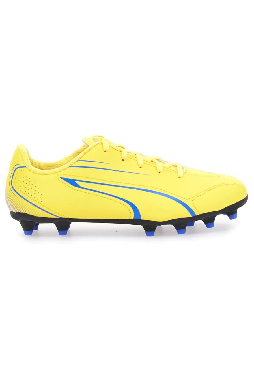 Scarpe da calcio per terreni duri gialle con dettagli neri Puma Vitoria FG/AG JR