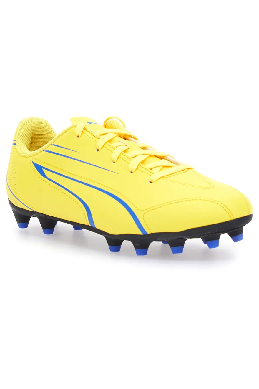 Scarpe da calcio per terreni duri gialle con dettagli neri Puma Vitoria FG/AG JR