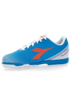 Scarpe da Calcio per Terreni Sintetici Azzurre con Logo Arancione Diadora Pichichi 6 Tf Jr