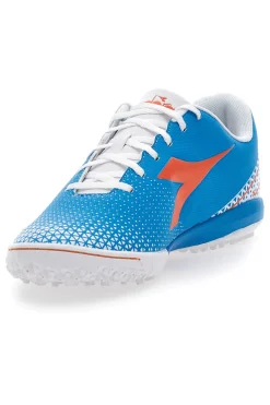 Scarpe da Calcio per Terreni Sintetici Azzurre con Logo Arancione Diadora Pichichi 6 Tfr
