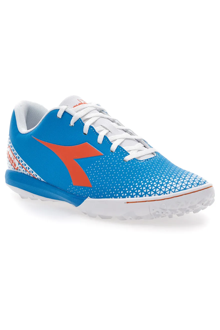 Scarpe da Calcio per Terreni Sintetici Azzurre con Logo Arancione Diadora Pichichi 6 Tfr