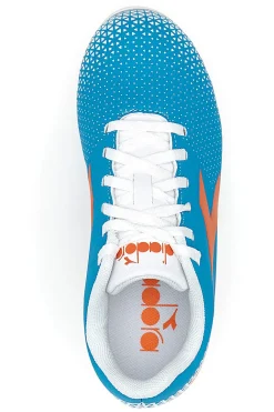 Scarpe da Calcio per Terreni Duri Azzurre con Logo Arancione Diadora Pichichi 6 Md Jr