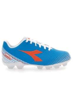 Scarpe da Calcio per Terreni Duri Azzurre con Logo Arancione Diadora Pichichi 6 Md Jr