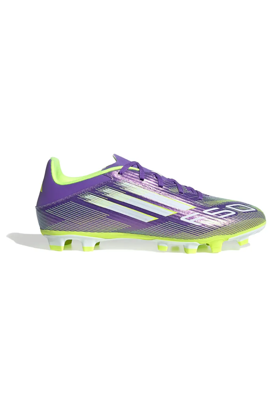 Scarpe da calcio viola e giallo fluo con tacchetti Adidas F50 Club FG/MG