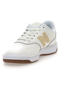 Scarpe da donna off white in pelle con logo a contrasto New balance BBW80POR