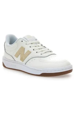 Scarpe da donna off white in pelle con logo a contrasto New balance BBW80POR
