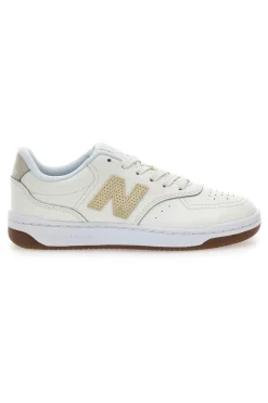 Scarpe da donna off white in pelle con logo a contrasto New balance BBW80POR