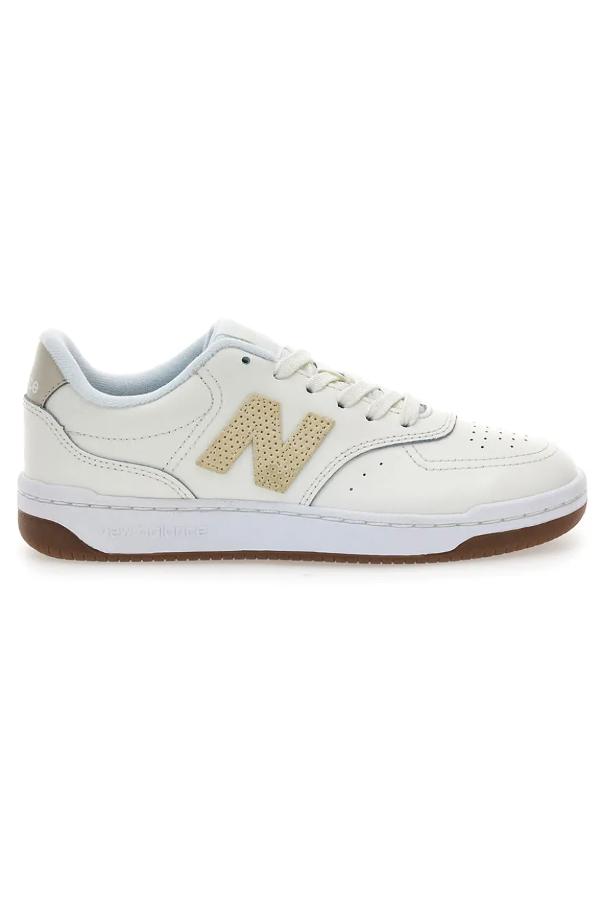 Scarpe da donna off white in pelle con logo a contrasto New balance BBW80POR