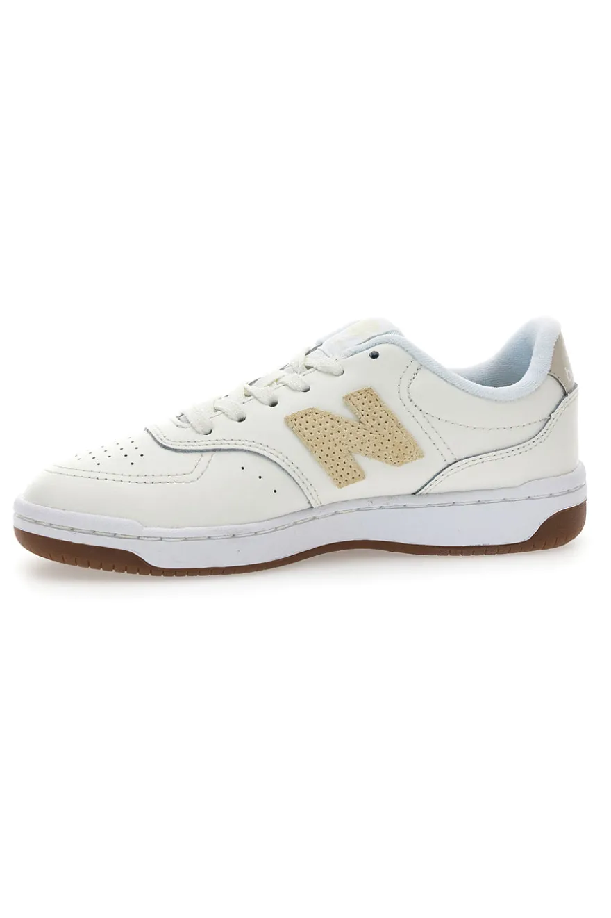 Scarpe da donna off white in pelle con logo a contrasto New balance BBW80POR