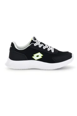 Scarpe da fitness nere con inserti gialli e Air Memory Foam Lotto Run 90 Amf Jr