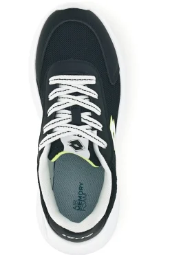 Scarpe da fitness nere con inserti gialli e Air Memory Foam Lotto Run 90 Amf Jr