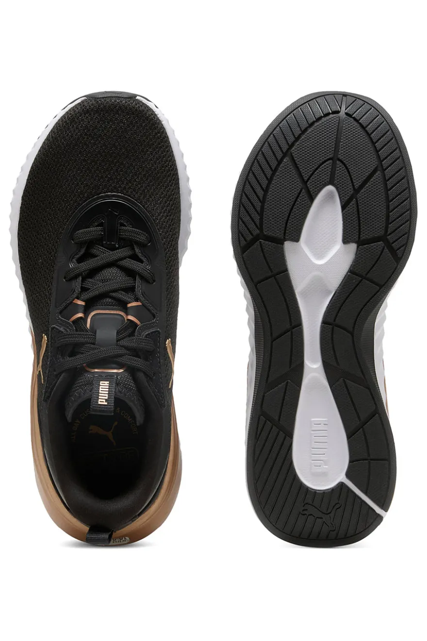 Scarpe da ginnastica nere con dettagli oro e suola Softride Puma Softride Sera Wns