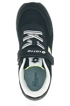 Scarpe da ginnastica nere e bianche con chiusura a strappo e memory foam Lotto RUN 90 AMF CL S