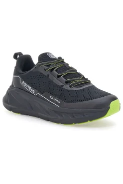 Scarpe da ginnastica nere con dettagli lime Route 66 RO51038D