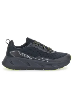 Scarpe da ginnastica nere con dettagli lime Route 66 RO51038D
