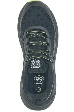 Scarpe da ginnastica nere con dettagli lime Route 66 RO51038D