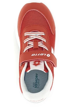 Scarpe da ginnastica rosse con chiusura a strappo e memory foam Lotto RUN 90 AMF CL S