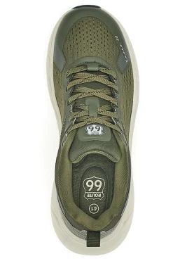 Scarpe da ginnastica verde militare con suola beige Route 66 RO51811D