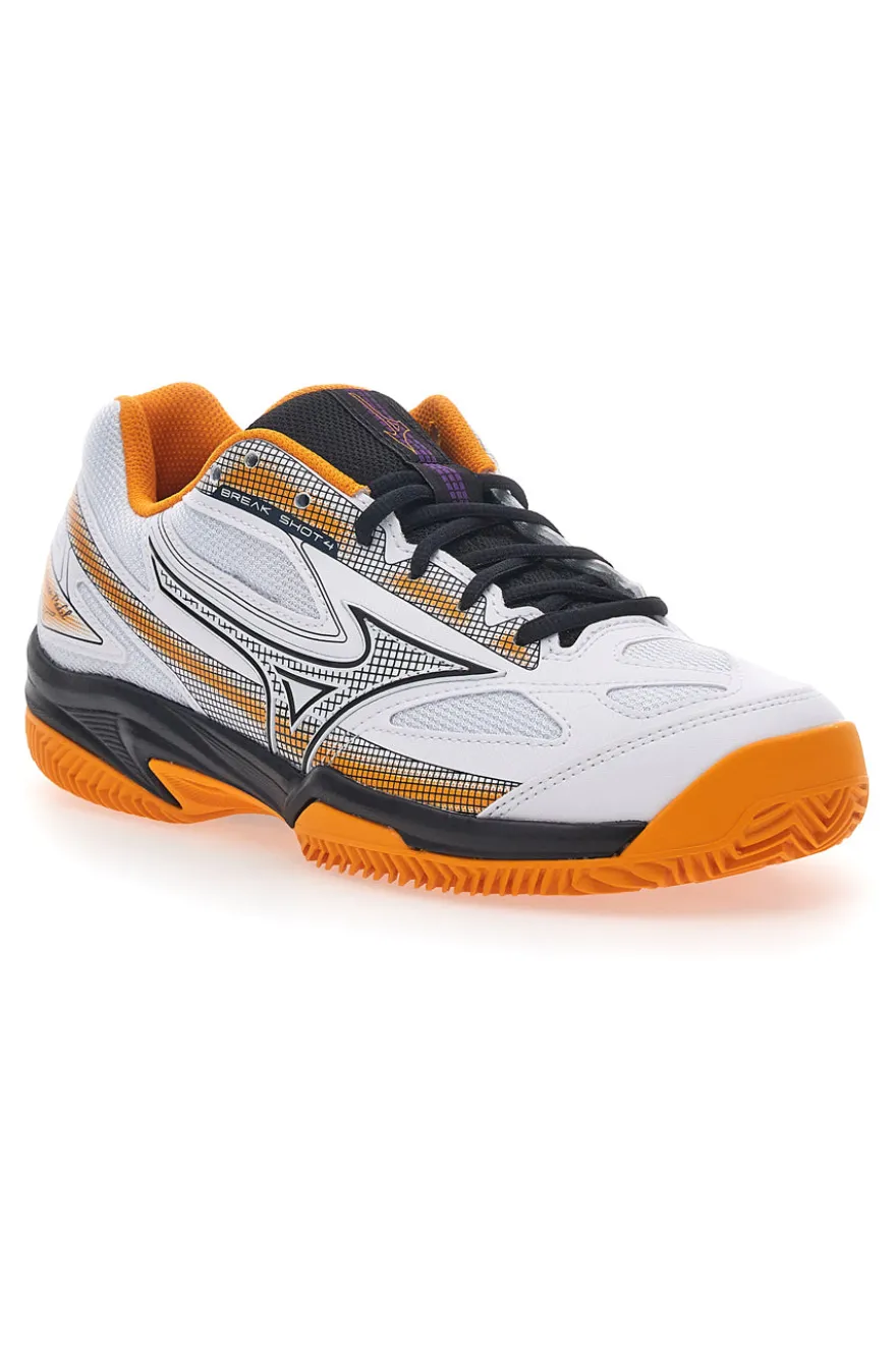 Scarpe Da Padel Bianche e Arancioni Mizuno Breakshot 4 Padel