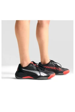 Scarpe da padel nere con dettagli rossi Puma Nova Court