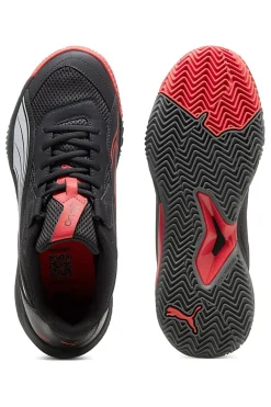 Scarpe da padel nere con dettagli rossi Puma Nova Court