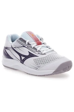 Scarpe da Pallavolo Bianche con Dettagli Viola Mizuno Cyclone Speed 4