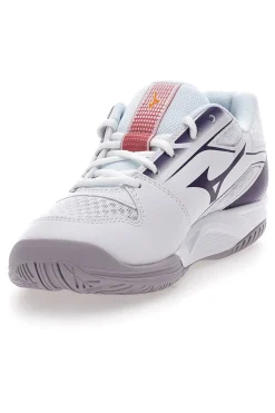Scarpe da Pallavolo Bianche con Dettagli Viola Mizuno Cyclone Speed 4