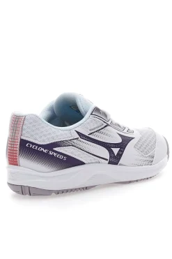 Scarpe da Pallavolo Bianche con Dettagli Viola Mizuno Cyclone Speed 4