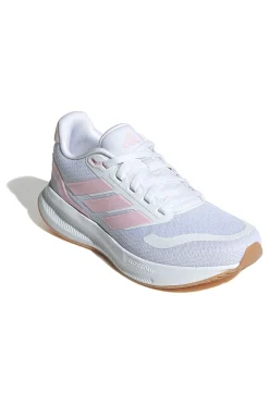 Scarpe da running bianche con dettagli rosa e suola Cloudfoam Adidas Runfalcon 5 J