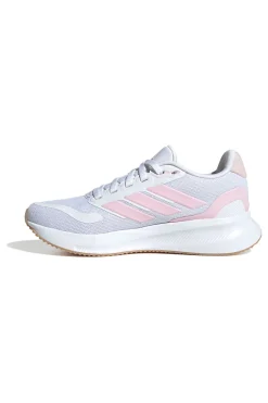 Scarpe da running bianche con dettagli rosa e suola Cloudfoam Adidas Runfalcon 5 J