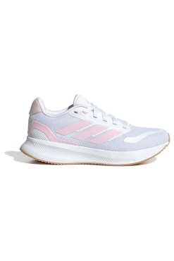 Scarpe da running bianche con dettagli rosa e suola Cloudfoam Adidas Runfalcon 5 J