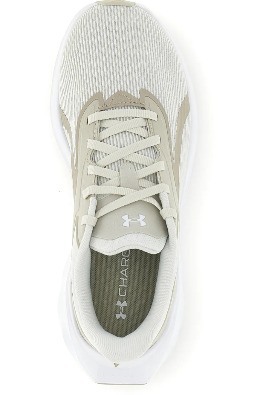 Scarpe da running bianco e beige con mesh traspirante UA Charged+ Ascend