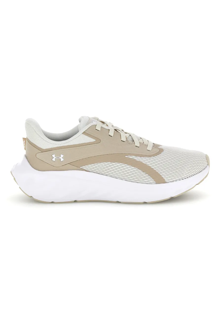 Scarpe da running bianco e beige con mesh traspirante UA Charged+ Ascend
