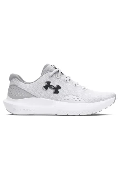 Scarpe da running bianco e grigio chiaro con mesh traspirante e Charged Cushioning Under armour Charged Surge 4