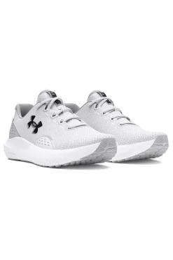 Scarpe da running bianco e grigio chiaro con mesh traspirante e Charged Cushioning Under armour Charged Surge 4
