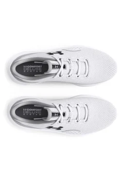 Scarpe da running bianco e grigio chiaro con mesh traspirante e Charged Cushioning Under armour Charged Surge 4